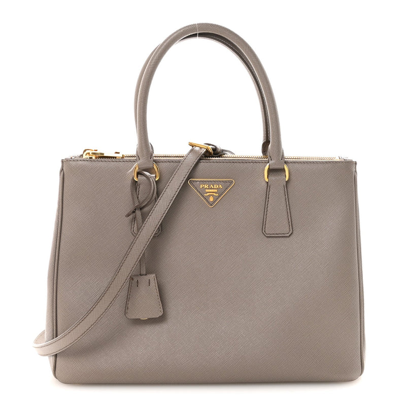 Saffiano Lux Large Galleria Double Zip Tote Argilla