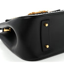 Vitello Western Studded Virtus Top Handle Shoulder Bag Black