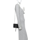 Calfskin Crocodile Embossed Small Classic Monogram Kate Tassel Satchel Black