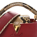 Taurillon Snakeskin Mini Capucines Burgundy