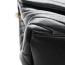 Calfskin Y Quilted Monogram Medium Loulou Chain Satchel Black